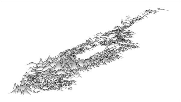 他的毕业设计 是一幅代码生成的山水画